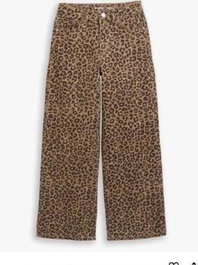 Leopard Print Wide-Leg Pants - Brown/Black by new collection size 2XL